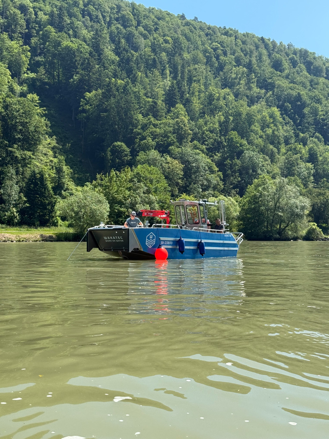 Arbeitsboot für den Wasserbau